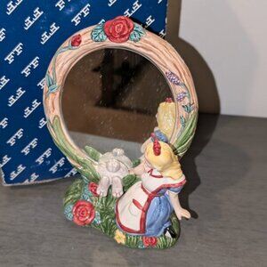 Fitz and Floyd 1992 Through The Looking Glass Alice In Wonderland Table Mirror